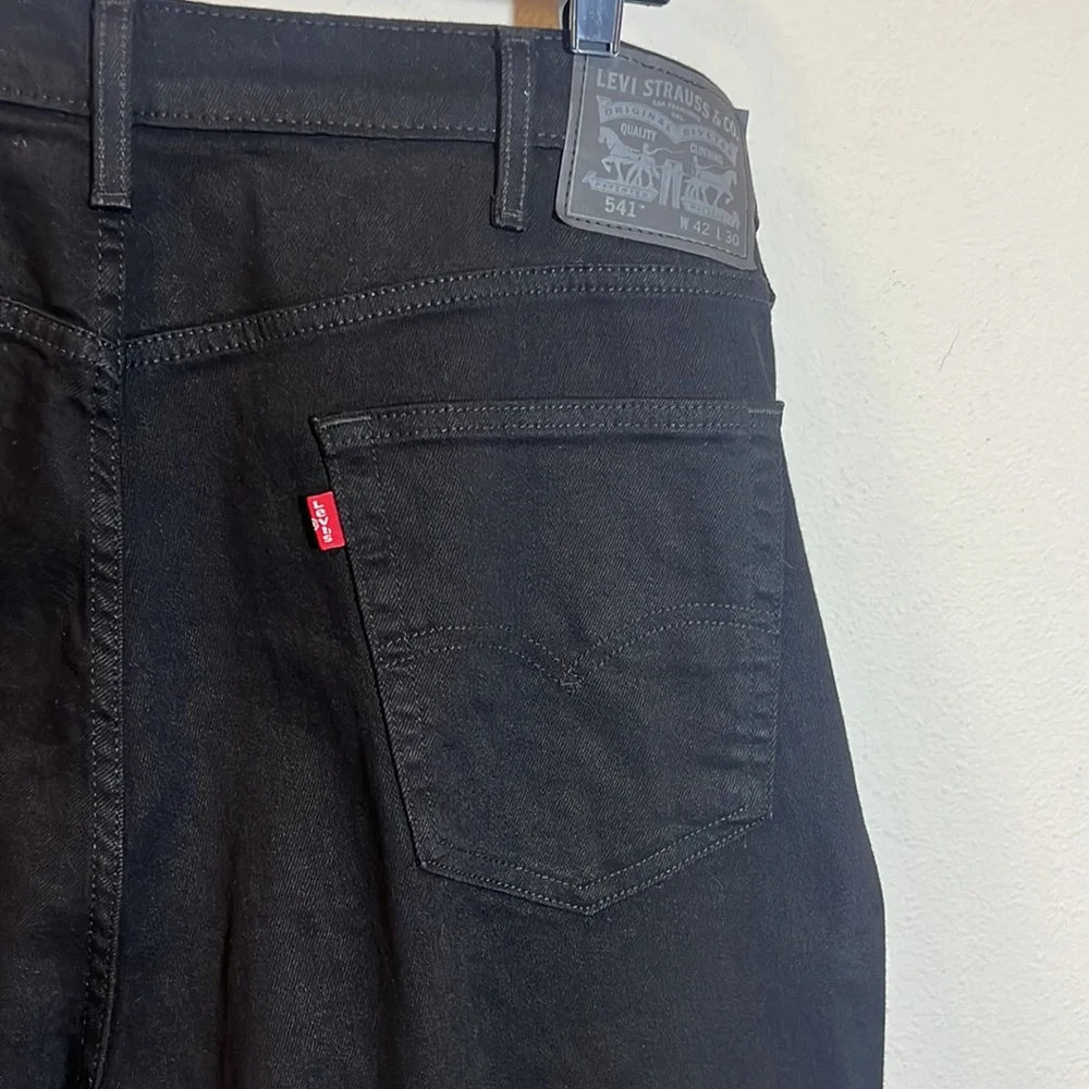 Levi's 541 Athletic Fit All Season Black Denim Jeans 42 X 30